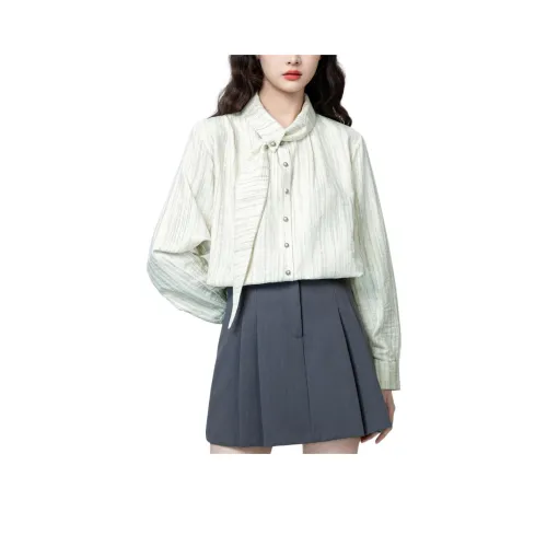 Wbwq Серо-бежевые Женские Рубашки