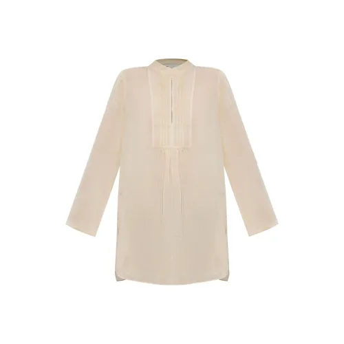 TORY BURCH FW24 Шифон Рубашка Женская Светлый Бежевый