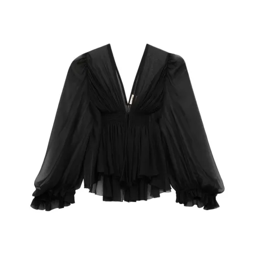 SAINT LAURENT FW24 Рубашка Женская Черная