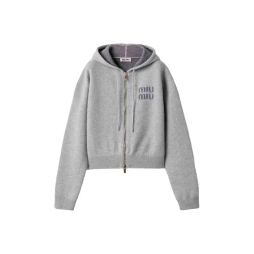 MIU MIU SS25 Кашемир Свитер Женский Серый