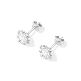 Серьги 7 мм с цирконием [Медицинская сталь]