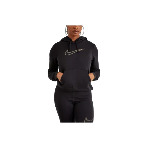 nike CLUB FLEECE SHINE PULLOVER HOODIE Sweatshirt Women's Black