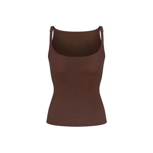 SKIMS FW24 FITS EVERYBODY Гладкая спина CAMI Топ на бретелях Женские Какао Какао