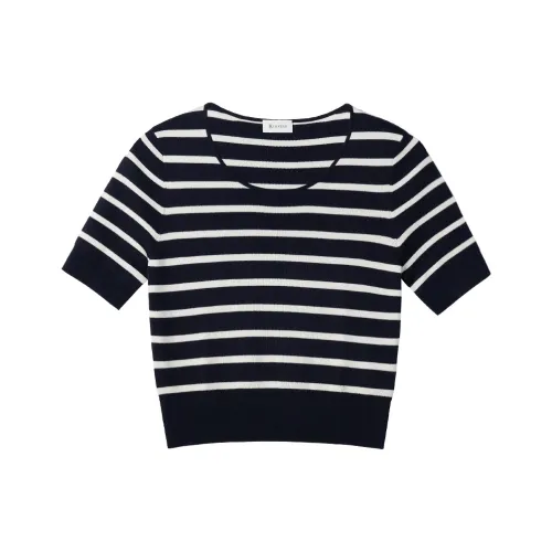 LILIXIUKE Cropped Top T-Shirt Женская Темно-синяя