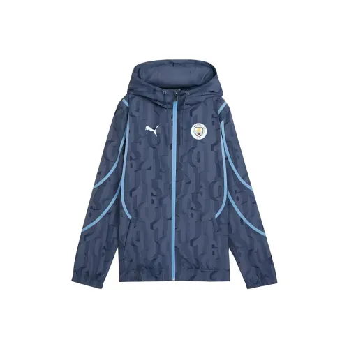 PUMA Manchester City Pre Match Ткани вязаные Куртка Женские Куртки Пальто Женские Ink Синий Light Синий Команда