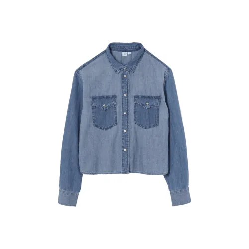 GAP Джинсовый синий Женские Рубашки