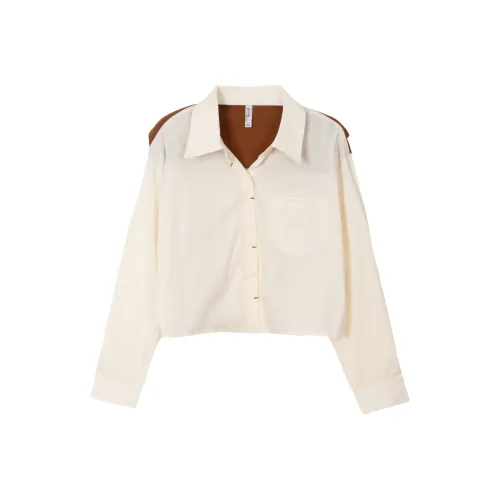 FAWENXIANGZI Рубашка Женская Абрикосовая