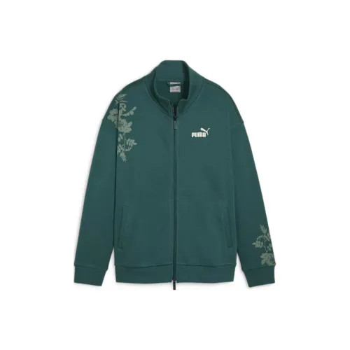 PUMA ESSENTIALS+ FLORAL VIBES Track Jacket FL Sweatshirt Women's Green