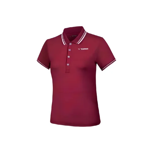 Victor Поло Женские Бордовый Красный