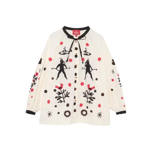 Vivienne Westwood Clown с принтом рубашка женские экрю