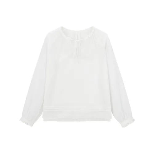 LEDIN Шифон Рубашка Женская Mist Белый