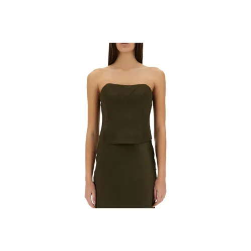 Staud SS25 Без бретелей Топ Женский Зеленый