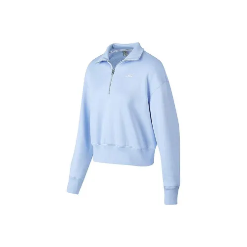 Skechers Толстовка Женская Лунный свет Белый Синий