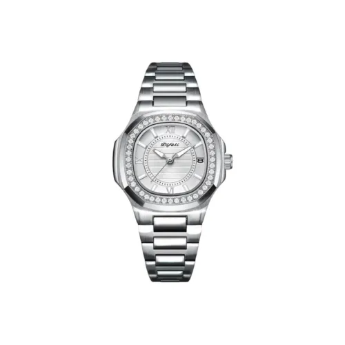 DIFULI Кварцевый механизм стальной ремешок женские часы серебристый циферблат