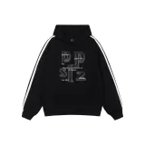 R62044 Черно-белые полосы - Флисовая подкладка