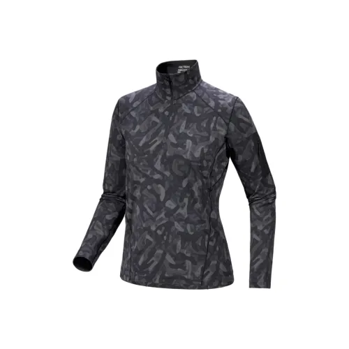 Arcteryx RHO FW24 Zip Шея Принт Женская Куртка Женская Черная