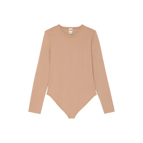 Victoria's Secret Розовый Основа Эластичный Длинный Рукав Комбинезон Пралине Комбинезон Женский Пралине