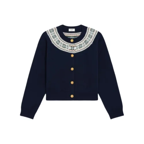 CELINE SS25 Кашемир Свитер Женский Темно-синий