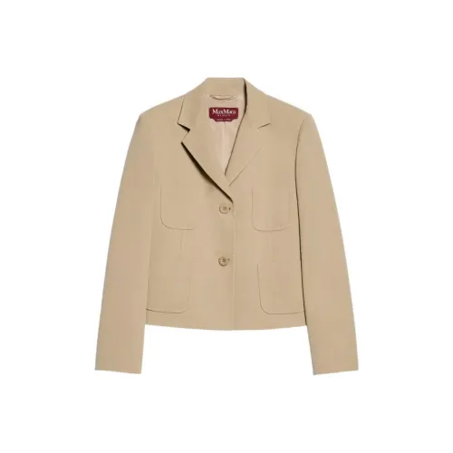 MaxMara Cacao Коллекция Boxy Шерстяная Куртка Куртки и Пальто Женские Бежевый
