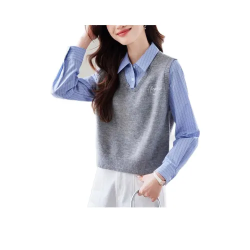 Корейский стиль рубашка женский синий