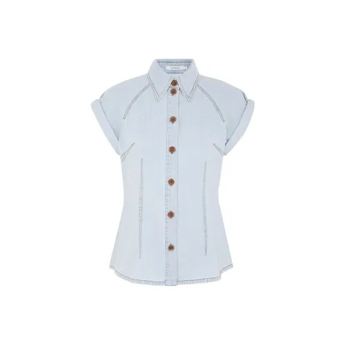 Zimmermann Tallow SS25 Рубашка Женская Зеленая Фиолетовая Синяя