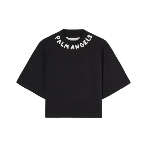 PALM ANGELS Т-рубашка с оборванным рукавом женская черная