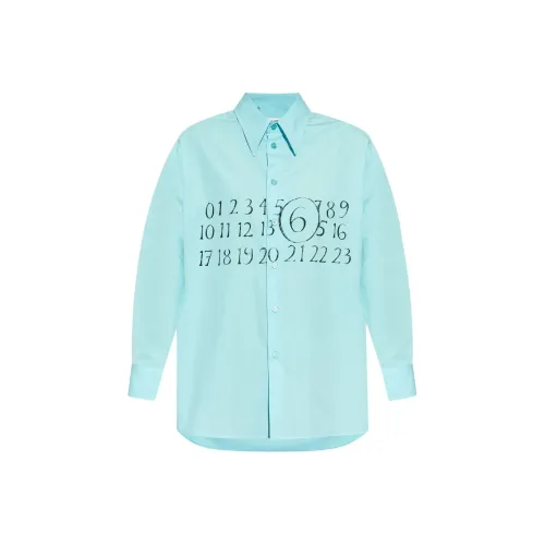 MM6 MAISON MARGIELA SS25 Рубашка Женская Аква Синий