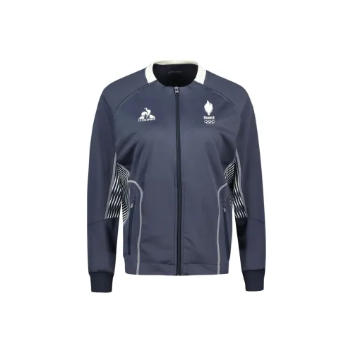 Le Coq Sportif Paris Olympic Games Series SS24 Sweat Zippé Équipe DE France Femme Куртки Пальто Женские Синий