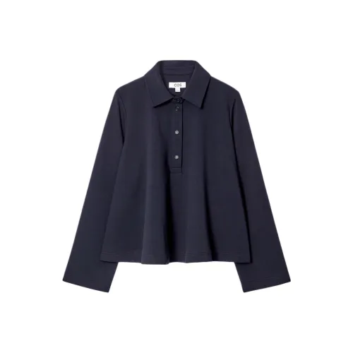 COS Поло Женское Темно-синий