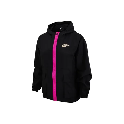 NIKE Sportswear Черный/Черный/Пламя Розовый Женские Куртки