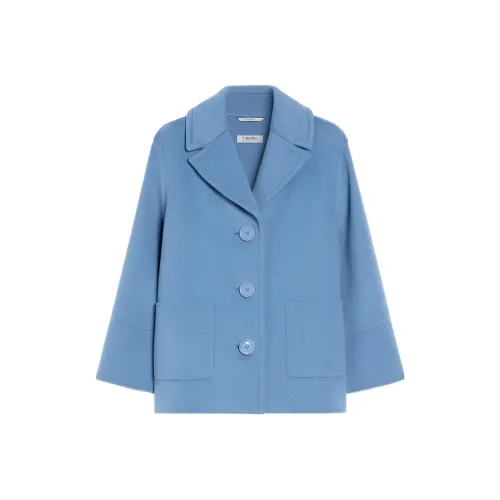 'S MAX MARA Windsor Коллекция Шерсть Одинадвухслойная Куртка Куртки и Пальто Женские Синие