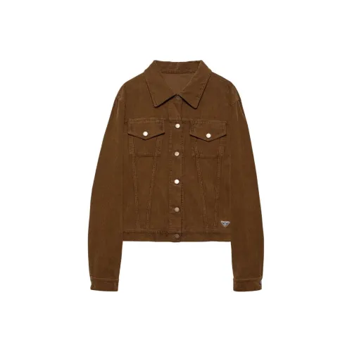 PRADA SS24 Куртки и Пальто Женские Коричневый
