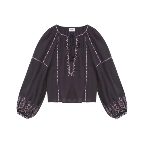 ISABEL MARANT ETOILE SS25 Рубашка Женская Темно-фиолетовая