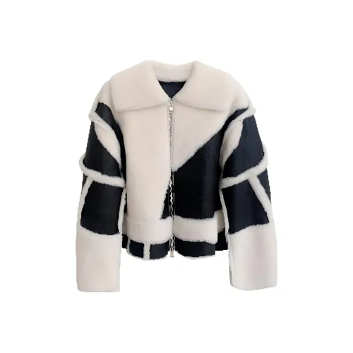 Coco Limited Куртки Пальто Женские Blackboard Белый мех