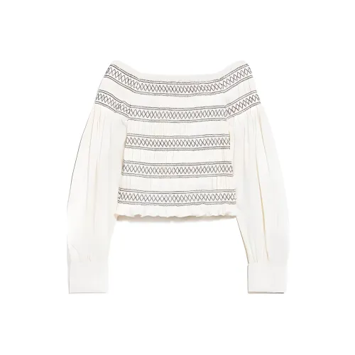 MaxMara Walk Коллекция Женская Хлопковая Рубашка Айвори