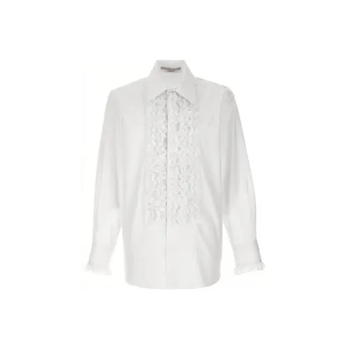 Stella McCartney Рюшированная Хлопковая Рубашка-Туалет Женская Белая