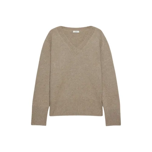 ARITZIA Плюшевый кашемировый oversized V-образный вырез свитер кашемировый свитер женский Фотиния Nomad серый умбра