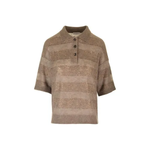 Brunello Cucinelli Светло-янтарное Женское Поло