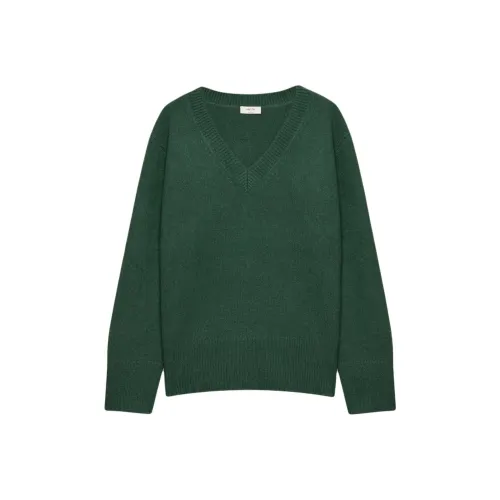 ARITZIA Плюшевый кашемировый oversized свитер с V-образным вырезом кашемировый свитер женский Stonepine зеленый