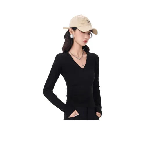 AWAO Черные Женские T-рубашки