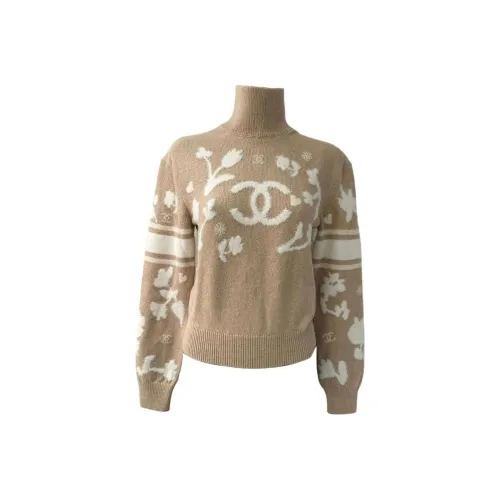 CHANEL NEIGE Ski Series 24 Осенний Зимний Кашемировый Свитер Женский Бежевый