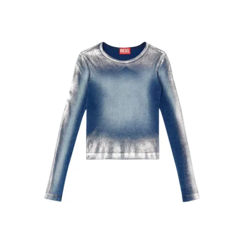 DIESEL Стандартная T-рубашка Женская Синяя