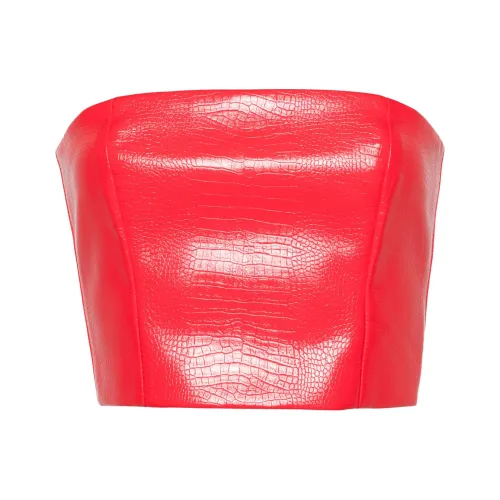 Rotate Без бретелек Топ Женский Ярко-красный