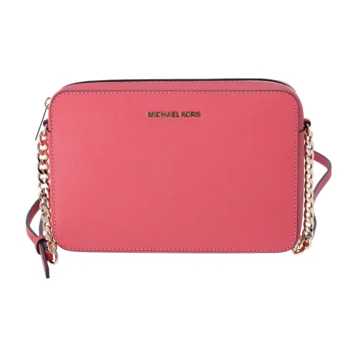 MICHAEL KORS Jet Set Saffiano кожа сумка через плечо плечевая сумка большая женская фуксия