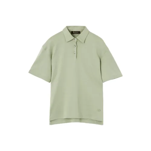 Loro Piana SS25 Поло Женское Зеленое