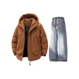 Оранжево-коричневый + Светло-синий с флисовой подкладкой