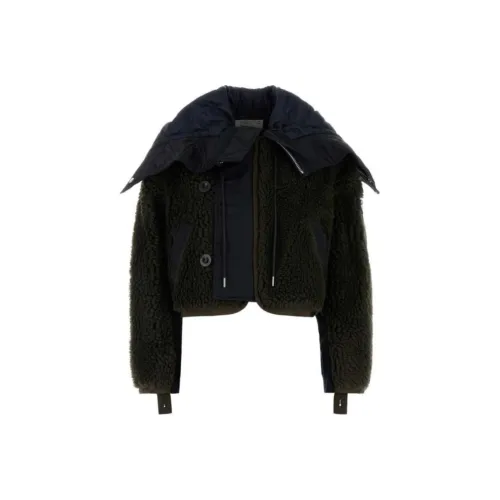 Sacai совместный бренд FW24 Куртки и пальто Женские Оливково-зеленый