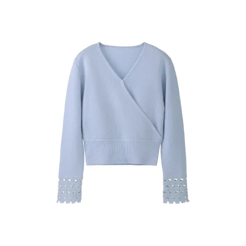 Fstudio Корейский стиль Дизайн Трикотажная ткань Топ Осенний и Зимний V-образный вырез 100% шерсть Свитера Женские