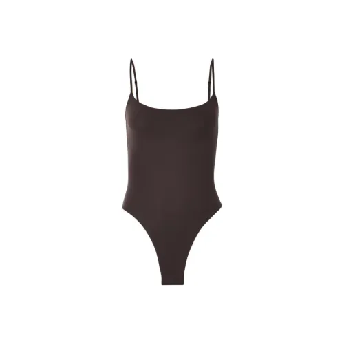 SKIMS FITS EVERYBODY CAMI BODYSUIT Комбинезон Женские Эспрессо Темный Кофейный Цвет