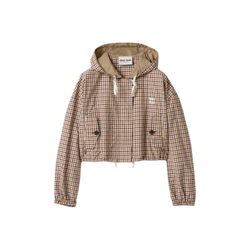 MIU MIU SS25 Куртки и Пальто Женские Хаки